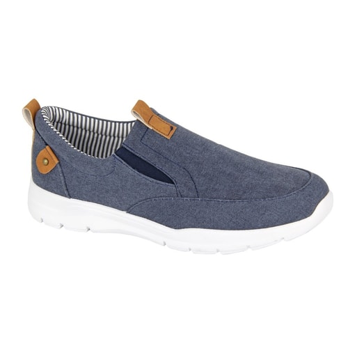 Rdek Twin Gusset Slip On Casual Trainer Denim Blue